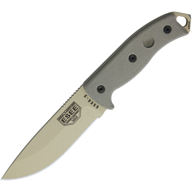 Nóż ESEE Model 5 Survival Desert Tan Plain Edge Knife (5P-DT)