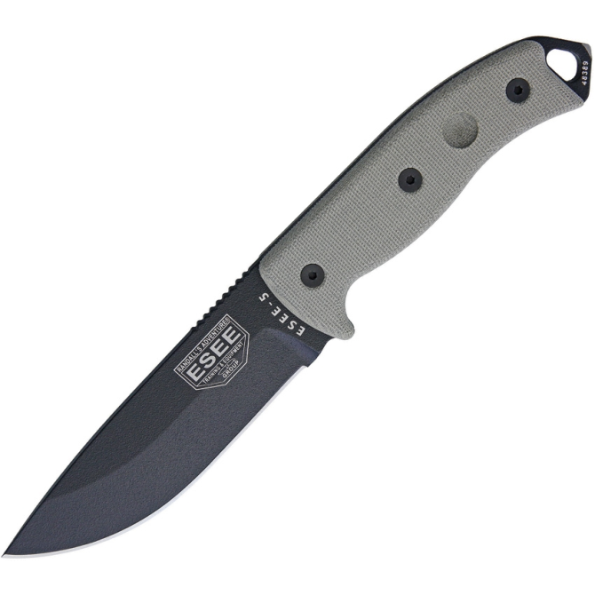 ESEE Model 5 Black Plain Edge Knife (5P-E)