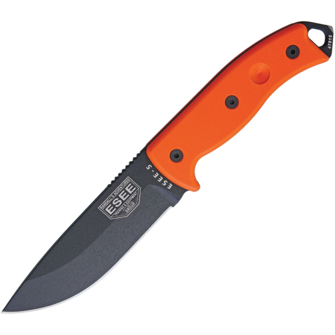 ESEE Model 5 G10 Orange Black Plain Edge Knife (5P-B-OR)