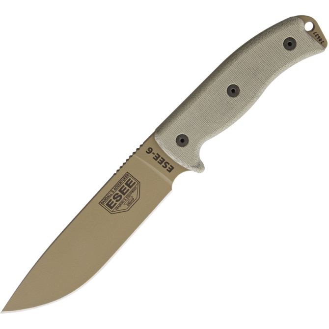 ESEE Model 6 Tactical Dark Earth Plain Edge Knife (6P-DE)