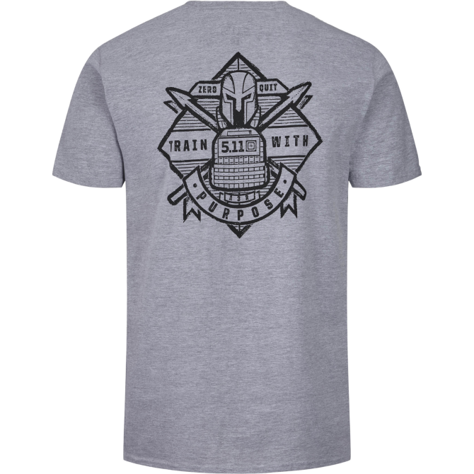 5.11 Train With Purp T-shirt - Grey Heather (76030-016)