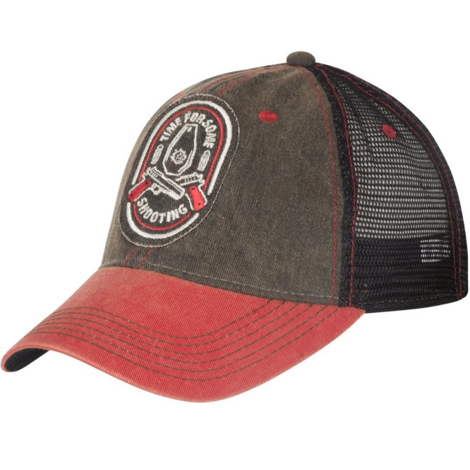 Helikon Trucker Shooting Time DWC Cap - Dirty Washed Black / Dirty Washed Red