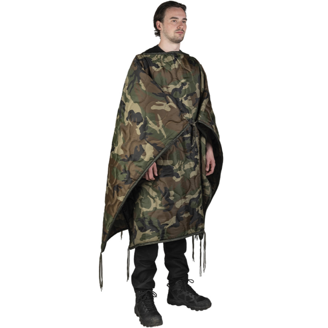 Mil-Tec Multifunction Poncho Liner - Woodland (14424520)