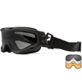 Wiley X Spear Dual Lens Tactical Goggles - Black Frame - Grey/Clear/Light Rust (SP293DLB)