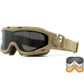 Wiley X Spear Dual Lens Tactical Goggles - Tan Frame - Grey/Clear/Light Rust (SP293DLB)