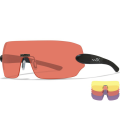 Wiley X Detection Eyeshields - Black Frame - Orange/Yellow/Purple (1204)
