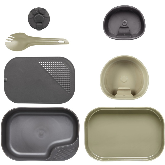 Wildo CAMP-A-BOX Complete Mess Kit - Khaki / Grey