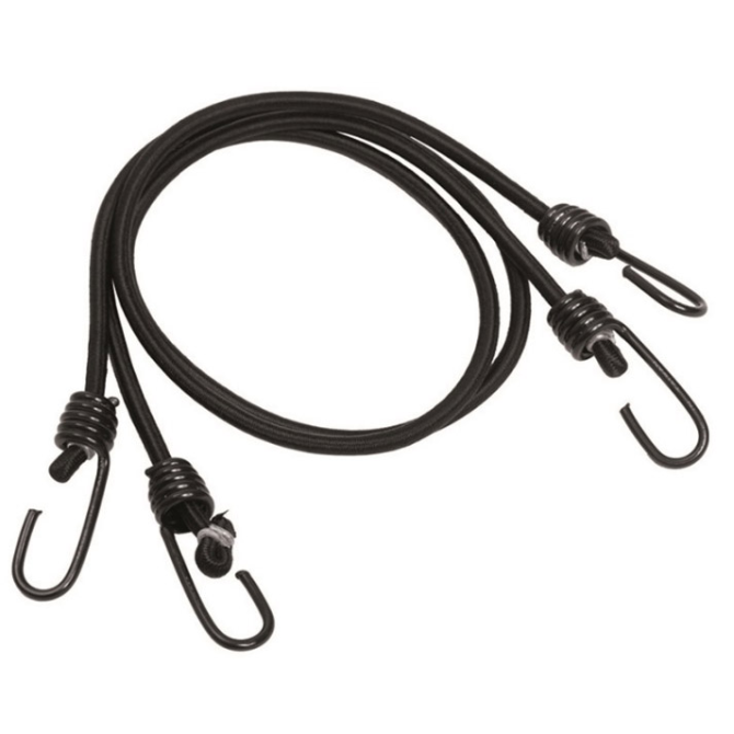 Mil-Tec Elastic Shock Cords With Hooks - 2pcs - Black (15947002)