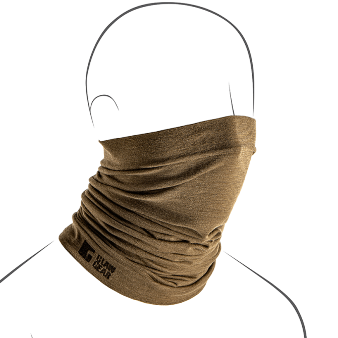 Claw Gear Merino Seamless Neck Gaiter Long - Stonegrey Olive