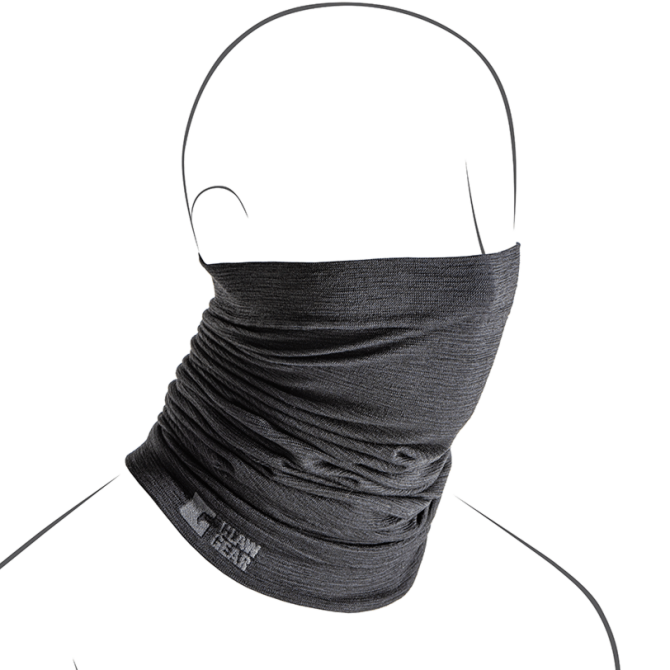 Claw Gear Merino Seamless Neck Gaiter Long - Black