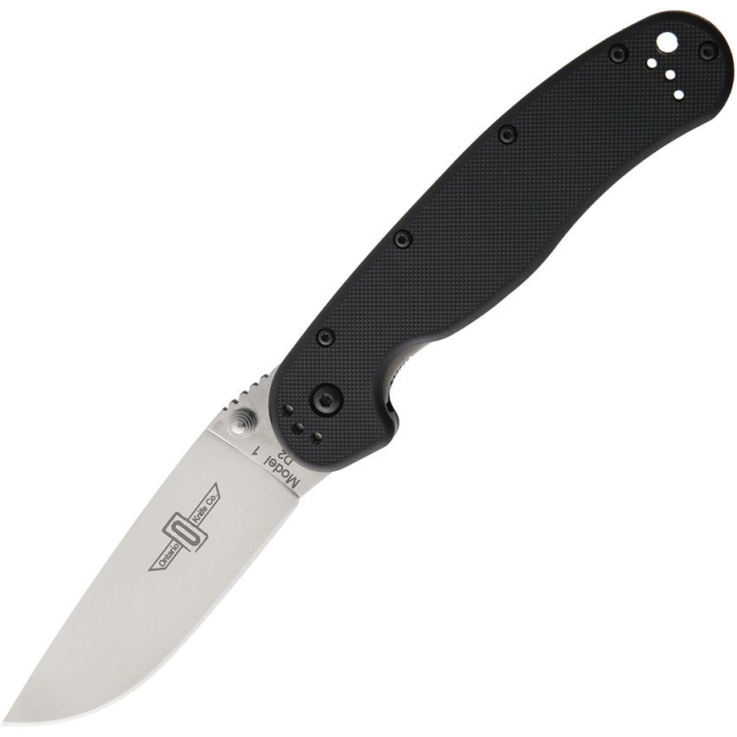 Ontario RAT-1 D2 Folder Silver Plain Black - 8867