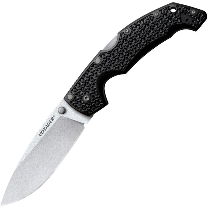 Cold Steel Voyager Large Drop Point Plain Edge Folding Knife (29AB)