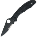 Spyderco Delica 4 FRN Combo Edge Folding Knife - Black (C11PSBBK)