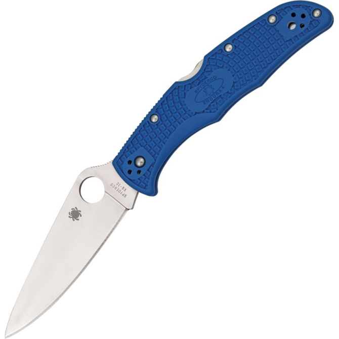 Spyderco Endura 4 FRN Full Flat Folding Knife - Blue (C10FPBL)