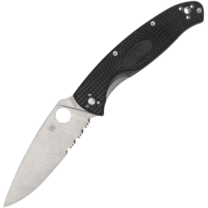 Spyderco Resilience FRN Black Combo Edge Knife - Black (C142PSBBK)